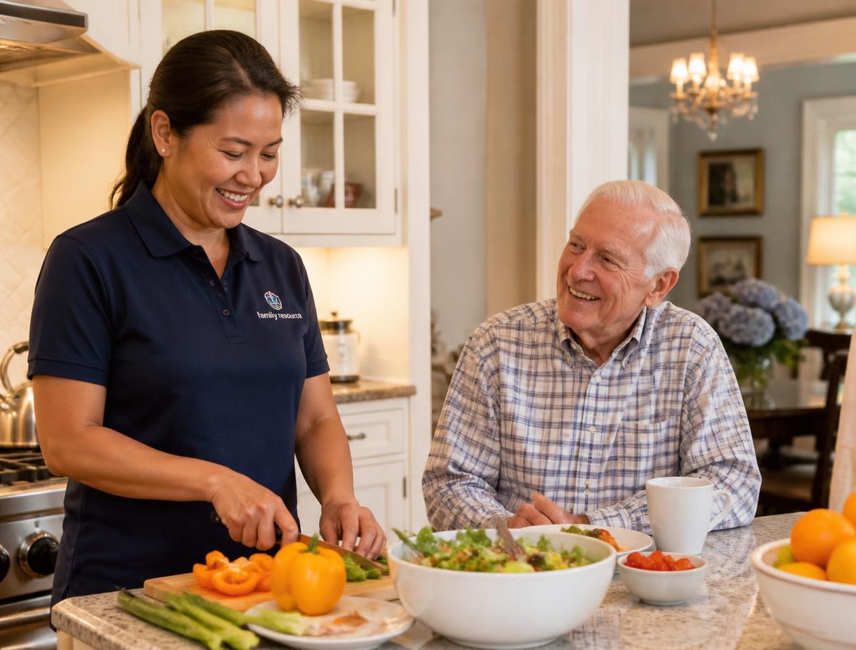 Supportive Home Care — caregiver supporting a client at home